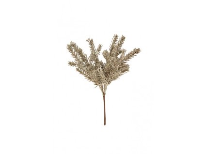 glitter light gold pine tree branch on card 25cm