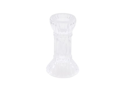clear glass candle holder dia 6cm x 12 5cm