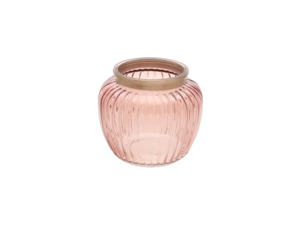 rose tan glass candle holder dia 14 5cm x 13cm