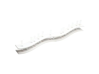 white wooden table center w plastic tubes 100cm x 13cm x 10cm