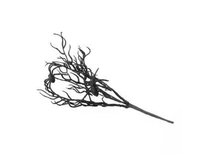 branche noire pailletee avec araignees 14cm x 32cm