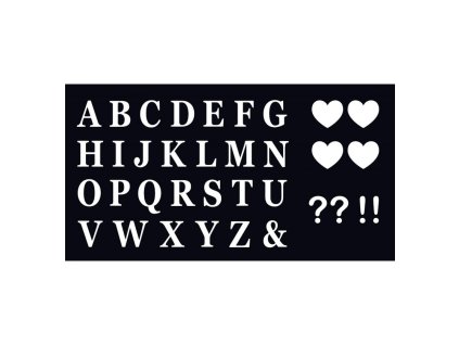 set 48 adhesive white letters 4 hearts 2 2 7 5cm