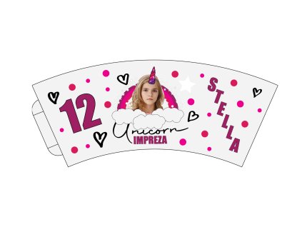 Personalizowane kubki papierowe 6 szt - Jednorożec