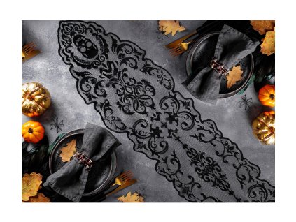 Stredový pás na stôl - Lebky 35 x 180 cm