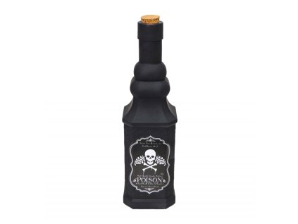glass black bottle 6 5cm x 6 5cm x 24cm