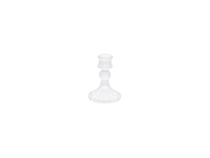 bougeoir flambeau transparent dia 8cm x 10 5cm