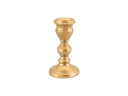 bougeoir flambeau polyresine dore dia 7 5cm x 13 7cm