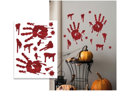 Nálepky na stenu - glitter ruky