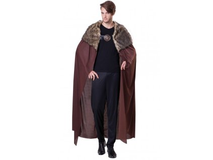 deluxe brown knight cape with fur 155cm