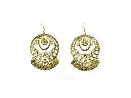 earrings carmen with golden coins dia 6 5cm