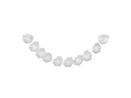 garland with 10 big white rose petals 11cm x 11cm x 180cm