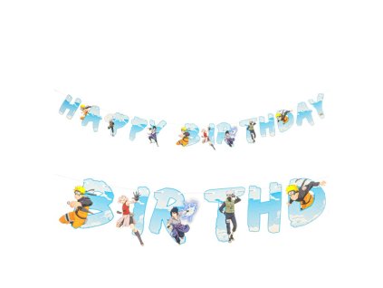 paper garland happy birthday naruto shippuden 200cm x 16cm ht