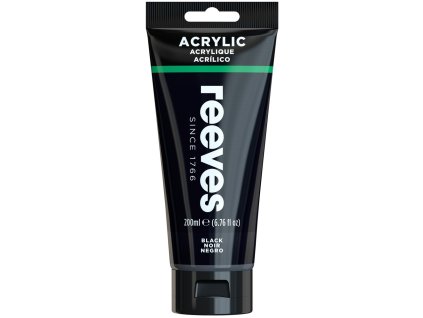 780804866445 RVS ACRYLIC COLOUR 200ML BLACK [FRONT] 780804866445