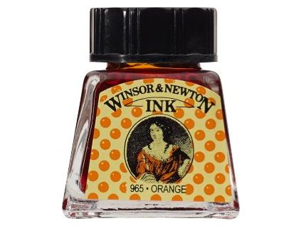 094376896381 W&N DRAWING INKS POT 14ML ORANGE