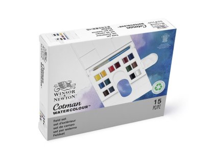 094376905328 W&N COTMAN WATERCOLOUR 14HP FIELD SET [ANGLE]