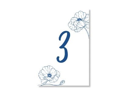 Číslo stola - Modrotlač