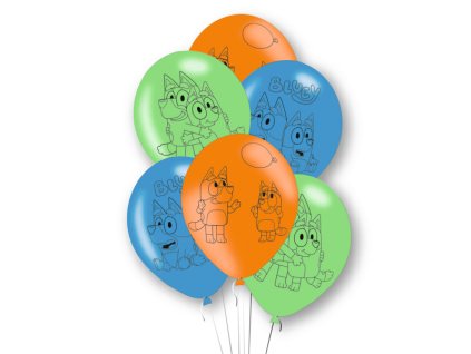 Balónová kytica - Bluey 6 ks