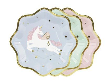 Papierové taniere - Jednorožec 18 cm 6ks