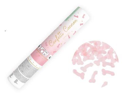 Vystreľovacie konfety - Penis light pink 20 cm