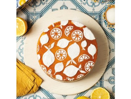 Stencil šablóna na tortu - Citróny 25 cm