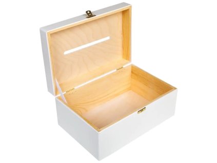 Drevená krabička na obálky - biela 30 x 20 cm