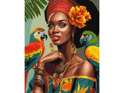 Maľovanie podľa čísel - Africká módna ikona 40 x 50 cm