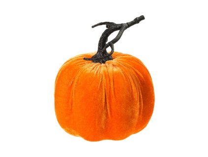 citrouille velours orange dia 17cm x 17cm ht