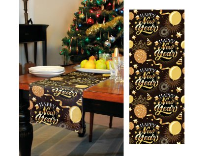 109096 2 behun na stol happy new year 28 x 300 cm