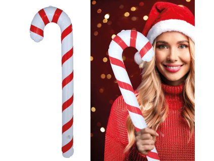 109147 nafukovacia rekvizita vianocna lizanka 90 cm