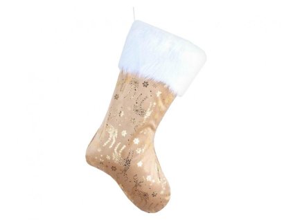 109078 vianocna cizma zlata s jelenmi 49 x 22 cm