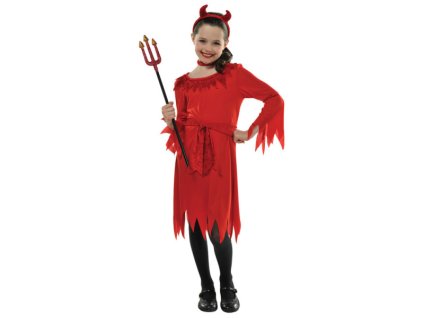 Detský dievčenský kostým - Diablica (Rozmiar - dzieci S: 110 cm)