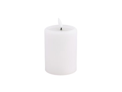 led striped white wax candle melting effect with timer dia 7 5cm x 10cm