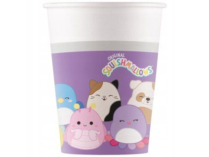 Salky na narodeniny Squishmallows pre deti vecierok 200 ml 8 ks
