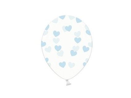 33242 1 balonik priesvitny s modrymi srdieckami