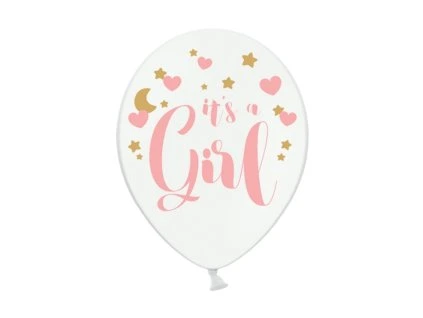 Balón pastelový biely - Je to dievča 1 ks