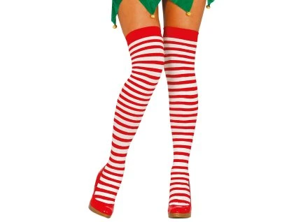 Červeno - biele nadkolienky