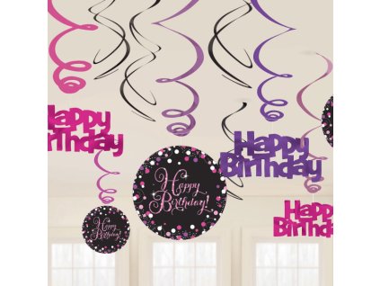 Dekorácia víry Trblietavé ružové