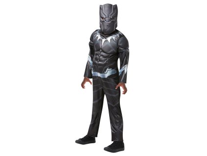Detský kostým Black Panther Deluxe (Rozmiar - dzieci L: 128 cm)