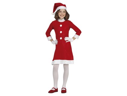 Kostým - Malá Pani Santa Claus-ová (Rozmiar - dzieci S: 101-109 cm)