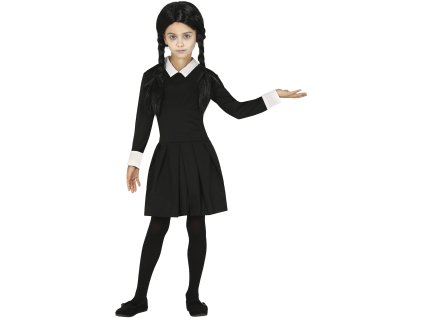 Detský kostým - Wednesday Addams (Rozmiar - dzieci S: 101-109 cm)