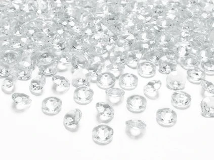 Diamantové konfety priehľadné 12mm