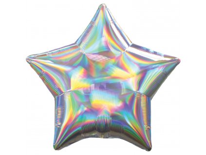 34370 1 foliovy balon holograficka strieborna hviezda