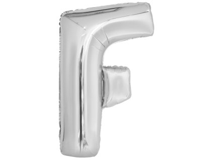 Foliowy balonik - srebrna litera F 86 cm