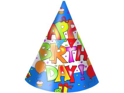 Klobúčiky Happy Birthday 6 ks