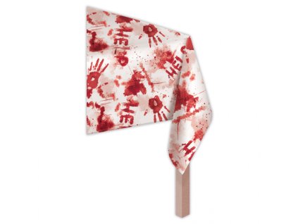 Krvavý obrus s nápismi HELP 1,4 x 2,6 m