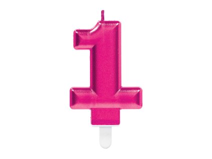 25866 1 narodeninova sviecka 1 magenta 8 cm 1 ks