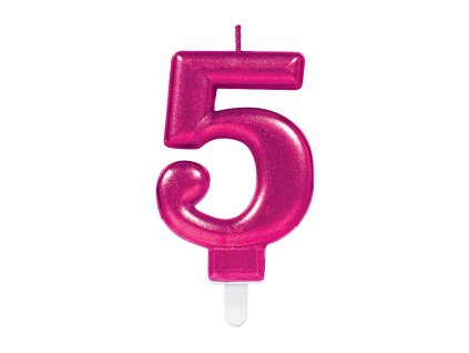 Świeczka urodzinowa 5 magenta