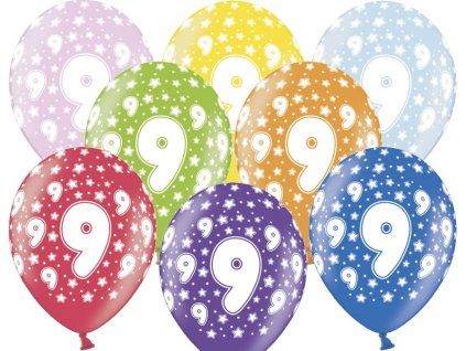 Latexový balón číslo 9 - Narodeninový 30 cm