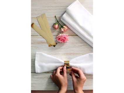 Obruč na servítky - zlatá 10 ks