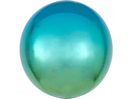 32669 ombre modro zeleny foliovy balon gula